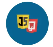 Javascript programming language logo with code snippets