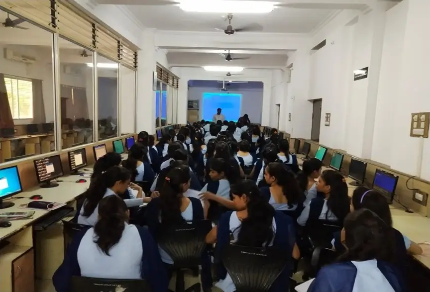 Happy students engaged in learning at Webgurukul Institute's classroom