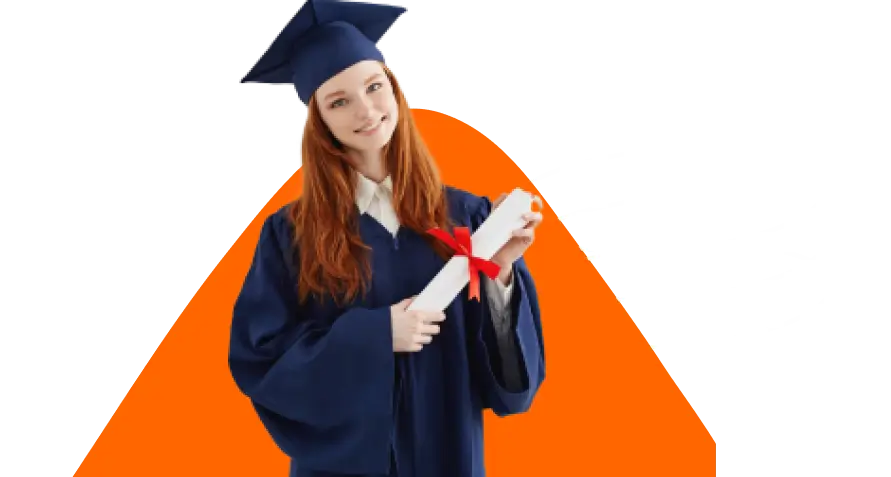 Graduation success icon, a proud student holding a rolled diploma