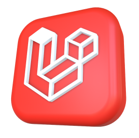 Laravel PHP framework course graphic, featuring Laravel logo and web development elements