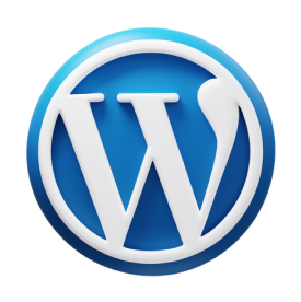 WordPress training course graphic, featuring WordPress logo and website development elements