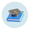 Courses icon, representing 15+ programs offered